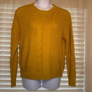 Time and Tru Cable Knit Crewneck Sweater L
